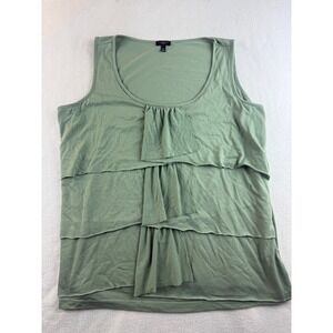 Talbots Layered Tank Top Sleeveless Casual Olive Green‎ Blouse 1X